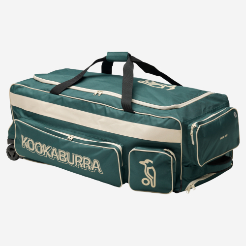 Pro 1.0 Wheelie Cricket Bag - Bottle Green / Off White