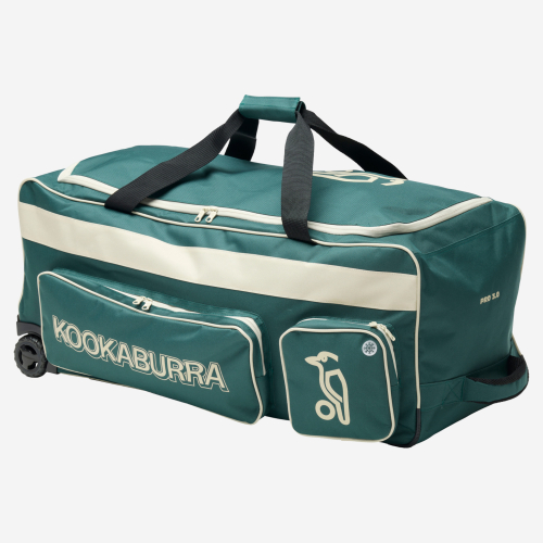 Pro 3.0 Wheelie Cricket Bag - Bottle Green / Off White