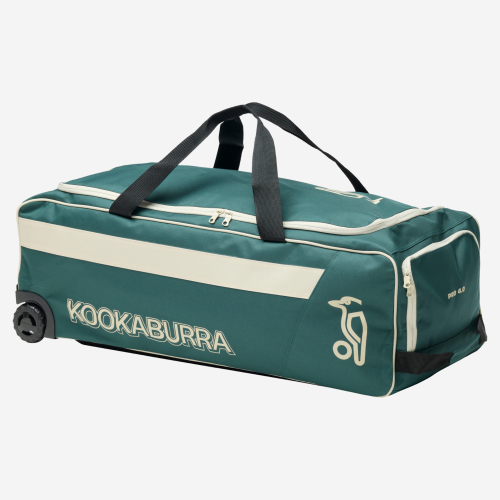 Pro 4.0 Wheelie Cricket Bag - Bottle Green / Off White