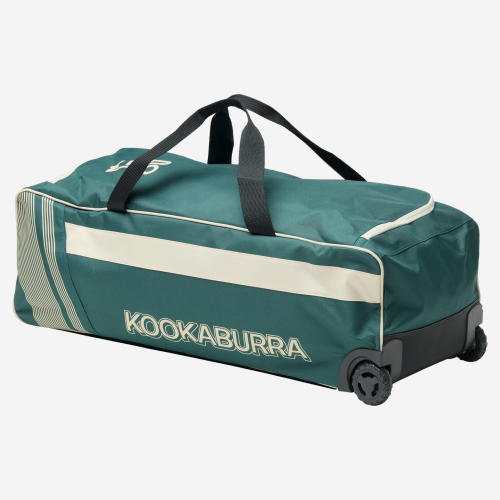 Pro 4.0 Wheelie Cricket Bag - Bottle Green / Off White