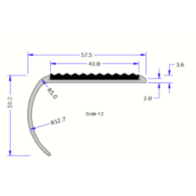 Tredsafe 43mm Single Bullnose AA115 - Mtr