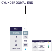 4124 Cylinder Ogival End Diamond Bur 886/016 10pk