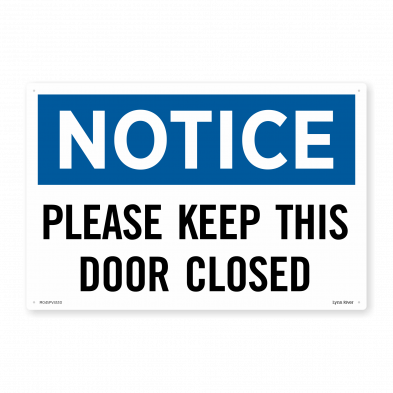 keep door closed sign