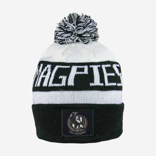 COLLINGWOOD MAGPIES AFL BAR BEANIE