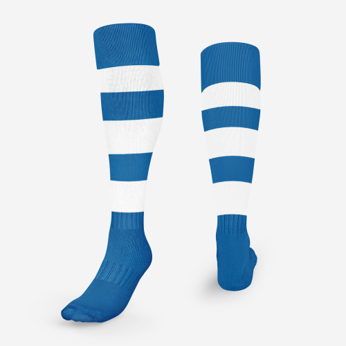 Royal Top White Hoop Football Socks