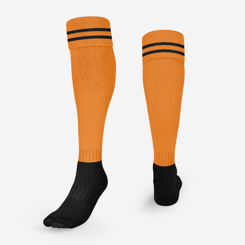 Orange/Black Striped Football Socks