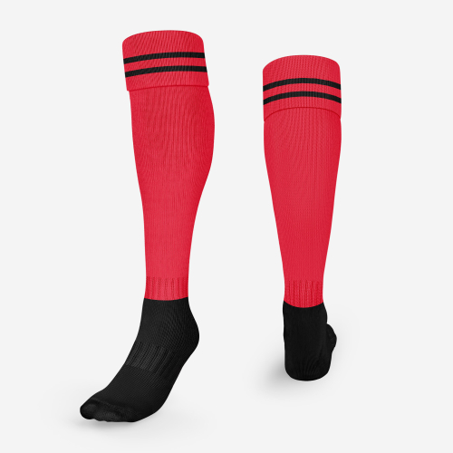 Red/Black Striped Football Socks