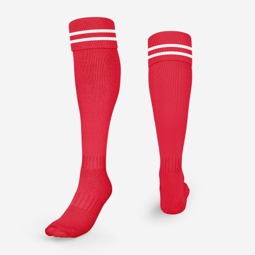 Red/White Striped Football Socks