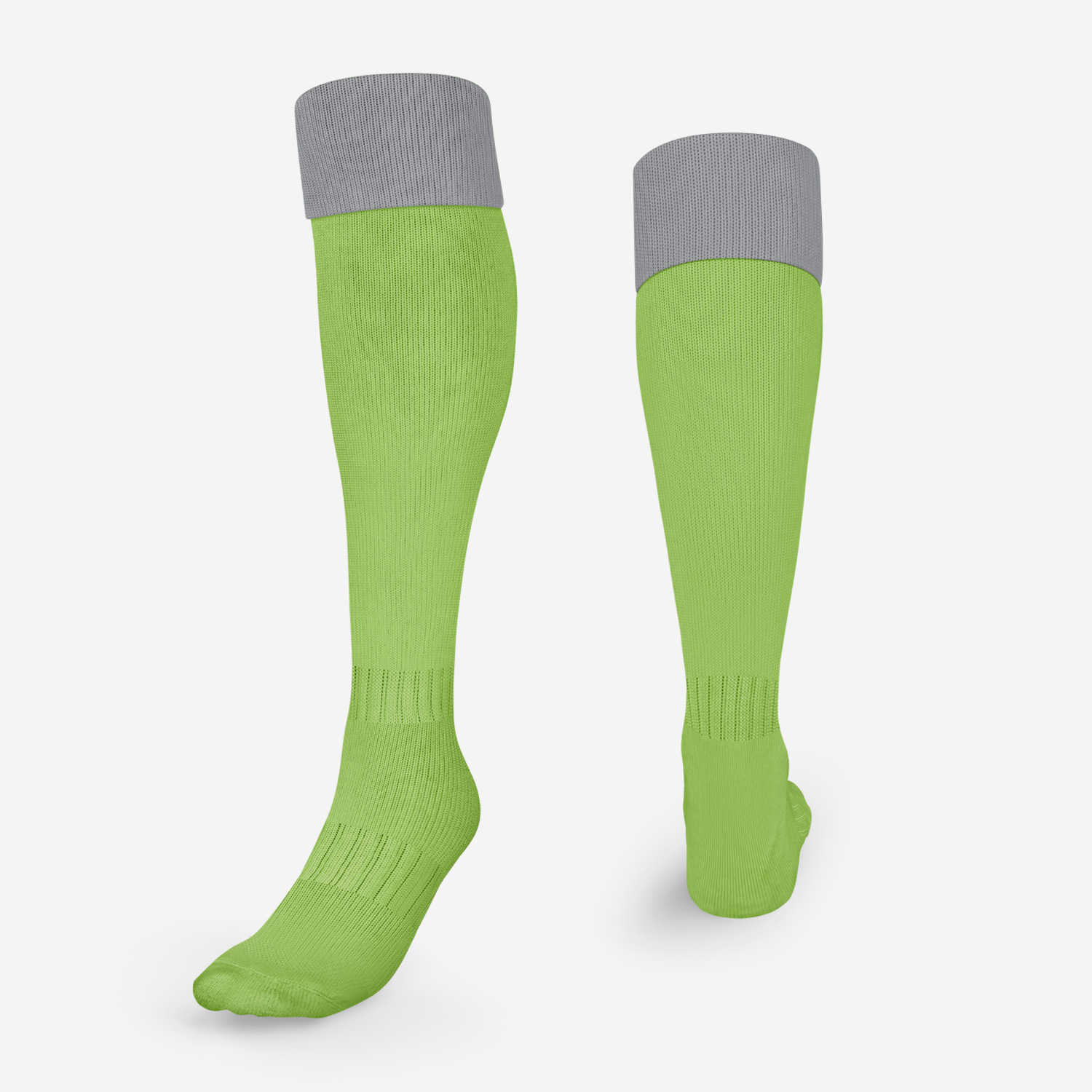 Umpires Grey Top/Lime Leg Football Socks