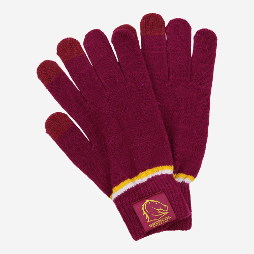 BRISBANE BRONCOS NRL TOUCHSCREEN GLOVES