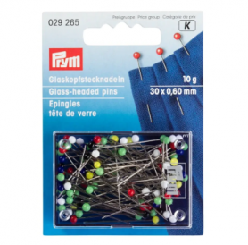 GLASS-HEADED PINS, 0.80 X 48MM, MULTI-COLOUR, 30G