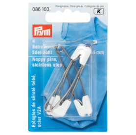 NAPPY PINS, 55MM, WHITE