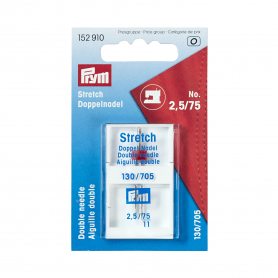 STRETCH DOUBLE SEWING MACHINE NEEDLES, 130/705, 75/2.5MM