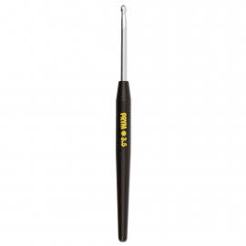 SOFT-GRIP WOOL CROCHET HOOK, 14CM, 3.50MM, SILVER-COLOURED