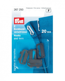 SKIRT HOOKS AND BARS, 20MM, BLACK