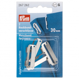 SKIRT HOOKS AND BARS, 30MM, SILVER-COLOURED