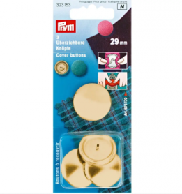 COVER BUTTONS, 29MM, GOLD-COLOURED