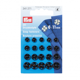 SNAP FASTENERS, 6-11MM, BLACK