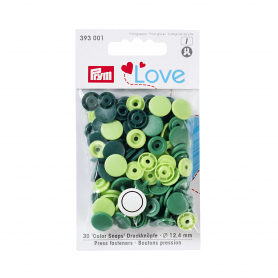 COLOUR SNAP FASTENER, PRYM LOVE, PLASTIC, 12.44 MM, GREEN