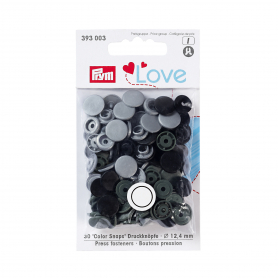 COLOUR SNAP FASTENER, PRYM LOVE, 12.44 MM, GREY