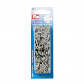 NON-SEW PRESS FASTENERS, COLOUR SNAPS, ROUND, 12.4MM, GREY
