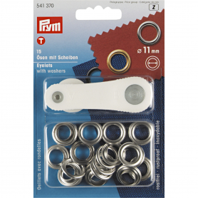 EYELETS AND WASHERS, 11.0MM, SILVER-COLOURED