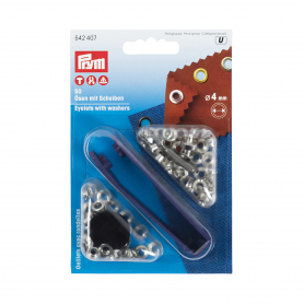 EYELETS AND WASHERS, 4.0MM, SILVER-COLOURED