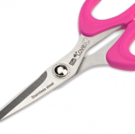 SEWING SCISSORS WITH MICRO SERRATION, PRYM LOVE, 13.5CM/5&frac14;'', PINK