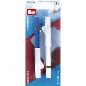 CHALK PENCILS AND BRUSH, WHITE/BLUE