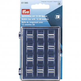 BOBBIN CASE WITH 12 CB METAL BOBBINS