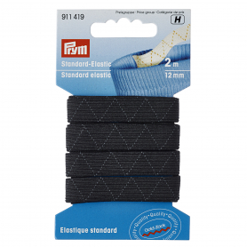 STANDARD ELASTIC, 12MM, BLACK, 2M