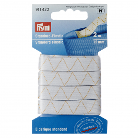 STANDARD ELASTIC, 12MM, WHITE, 2M