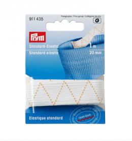 STANDARD ELASTIC, 20MM, WHITE, 1M