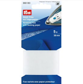 HEMMING WEB WITH IRON-ON BACKING PAPER, 30MM, WHITE