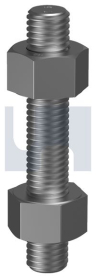 1-1/4x400 UN8 STUD BOLT & NUT KIT HOT DIP GALVANISED