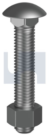M8x30 CUP HEAD BOLT & NUT HOT DIP GALVANISED