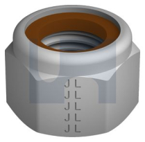 M12 HUP NYLOC HEX NUT BROWN RING ZINC FLAKE SILVER