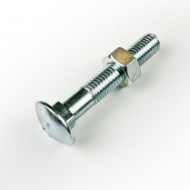 M10x65 CL4.6 Z/P Cup Hd Bolt & Nut-100