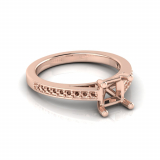 Pave Set Shoulder Shank | Princess Four Claw Setting