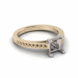 Pave Set Shoulder Shank | Princess Four Claw Setting