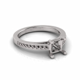 Pave Set Shoulder Shank | Princess Four Claw Setting