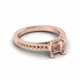 Pave Set Shoulder Shank | Princess Corner Four Claw Setting