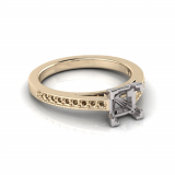 Pave Set Shoulder Shank | Princess Corner Four Claw Setting