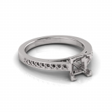 Pave Set Shoulder Shank | Princess Corner Four Claw Setting