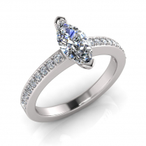 Pave Set Shoulder Shank | Marquise Shaped Setting