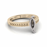 Pave Set Shoulder Shank | Marquise Shaped Setting