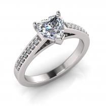 Pave Set Shoulder Shank | Heart Shaped Setting