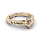 Pave Set Shoulder Shank | Heart Shaped Setting