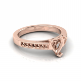 Pave Set Shoulder Shank | Heart Shaped Setting