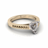 Pave Set Shoulder Shank | Heart Shaped Setting